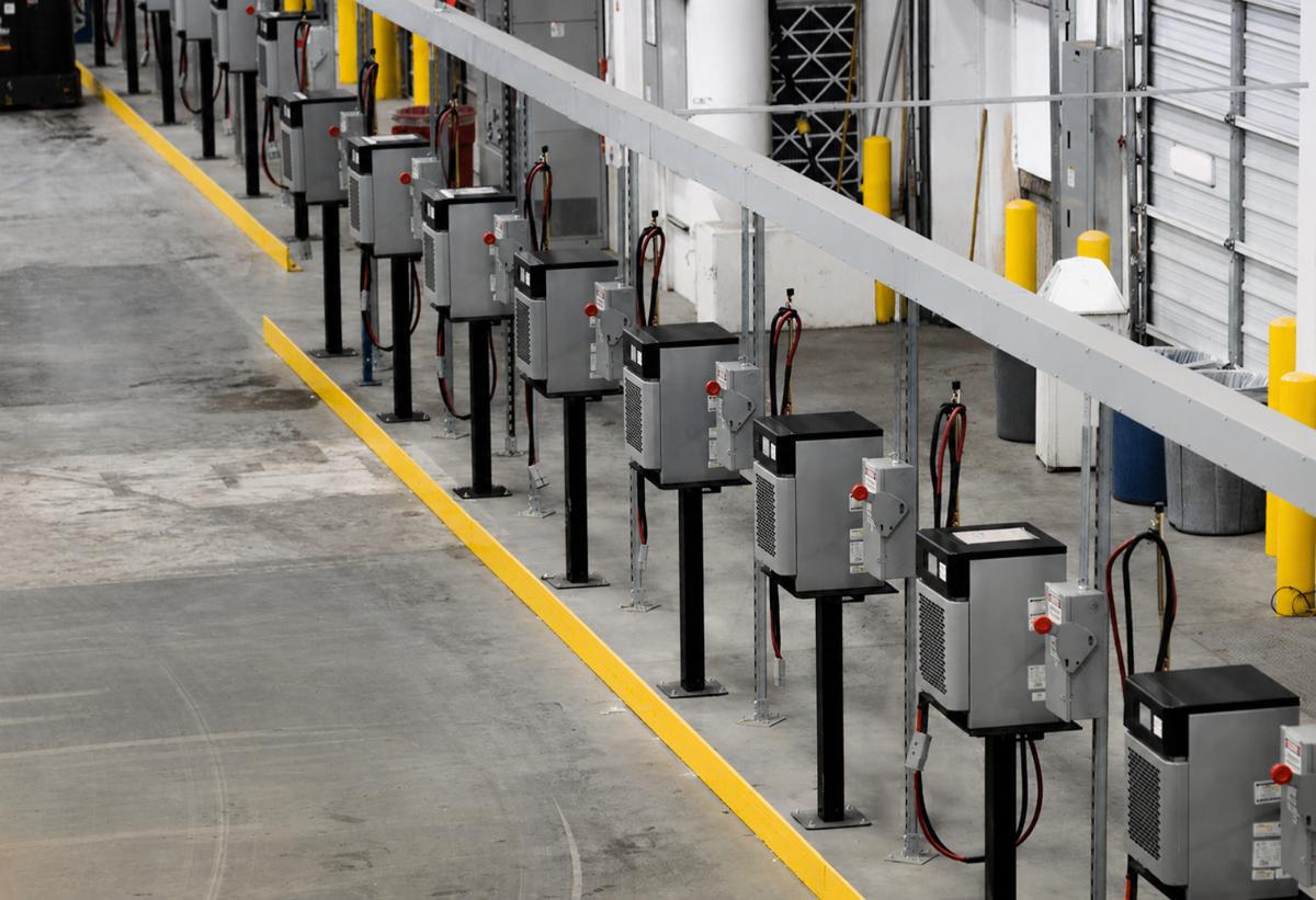 Finished electrical charger enclosure, powder-coated and assembled